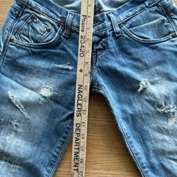 LEE WOMEN’S LOW RISE SKINNY JEANS W25 L31 “Lynn” Narrow Fit, Distressed Look - Picture 10 of 13